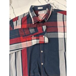 7 Diamonds Shirt Men Large Vintage Colorblock Colorful Long Sleeve Preppy Casual